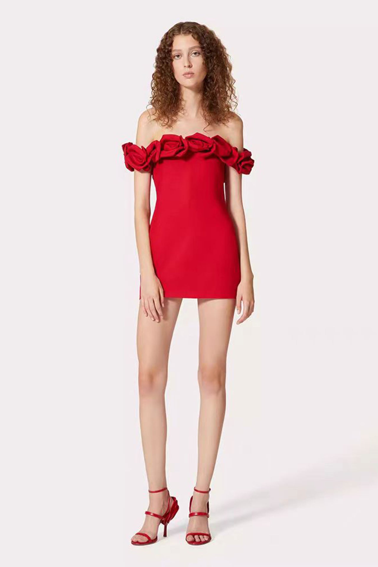 Acacia Red Flower Mini Dress
