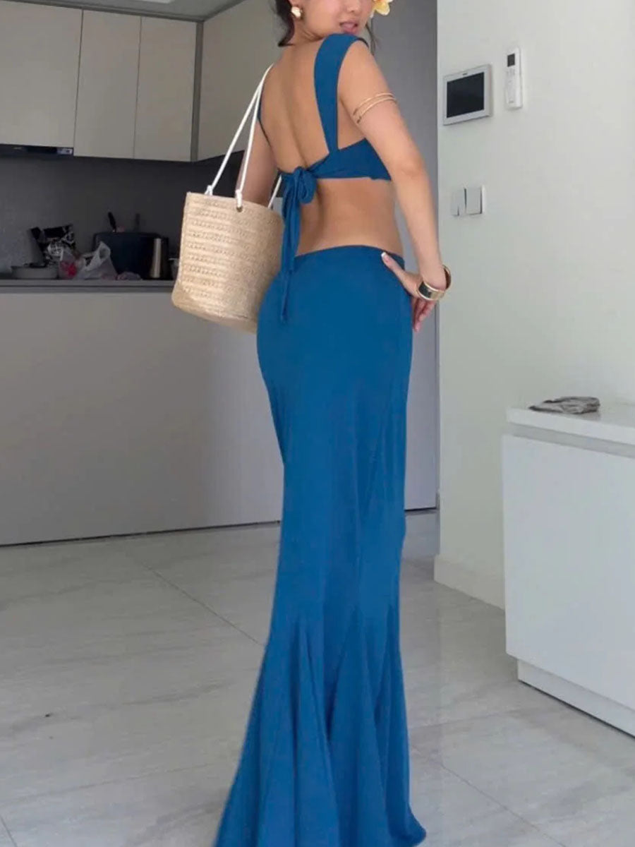 Vacation mermaid skirt two-piece set