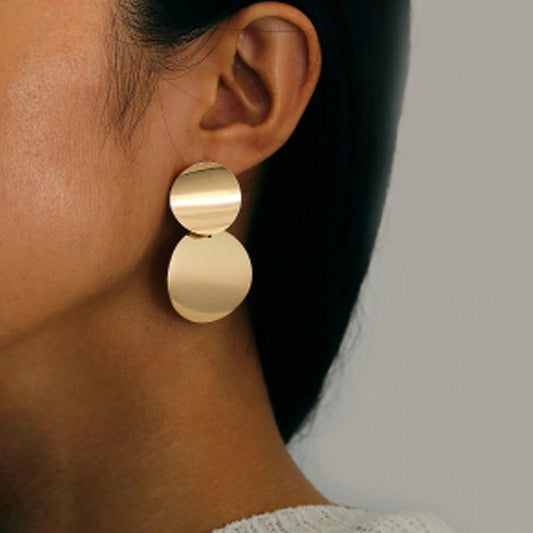 Vintage metal disc earrings