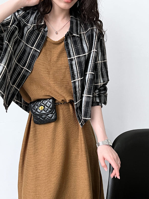 Classic Plaid Long Sleeve Blouse