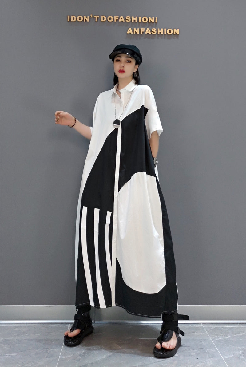 Personalized Colorblocked Short Sleeve Maxi Dress