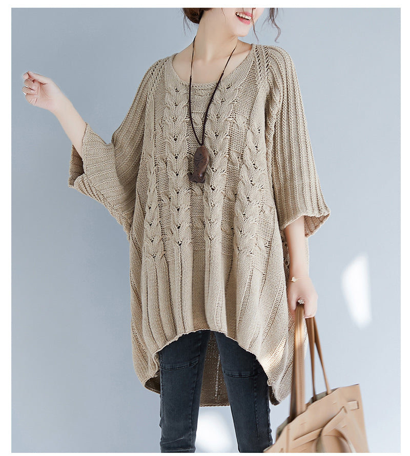 Loose Knit Bat Sleeve Sweater