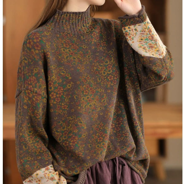 Vintage Cotton Thread Floral Knit Sweater
