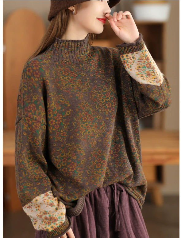 Vintage Cotton Thread Floral Knit Sweater