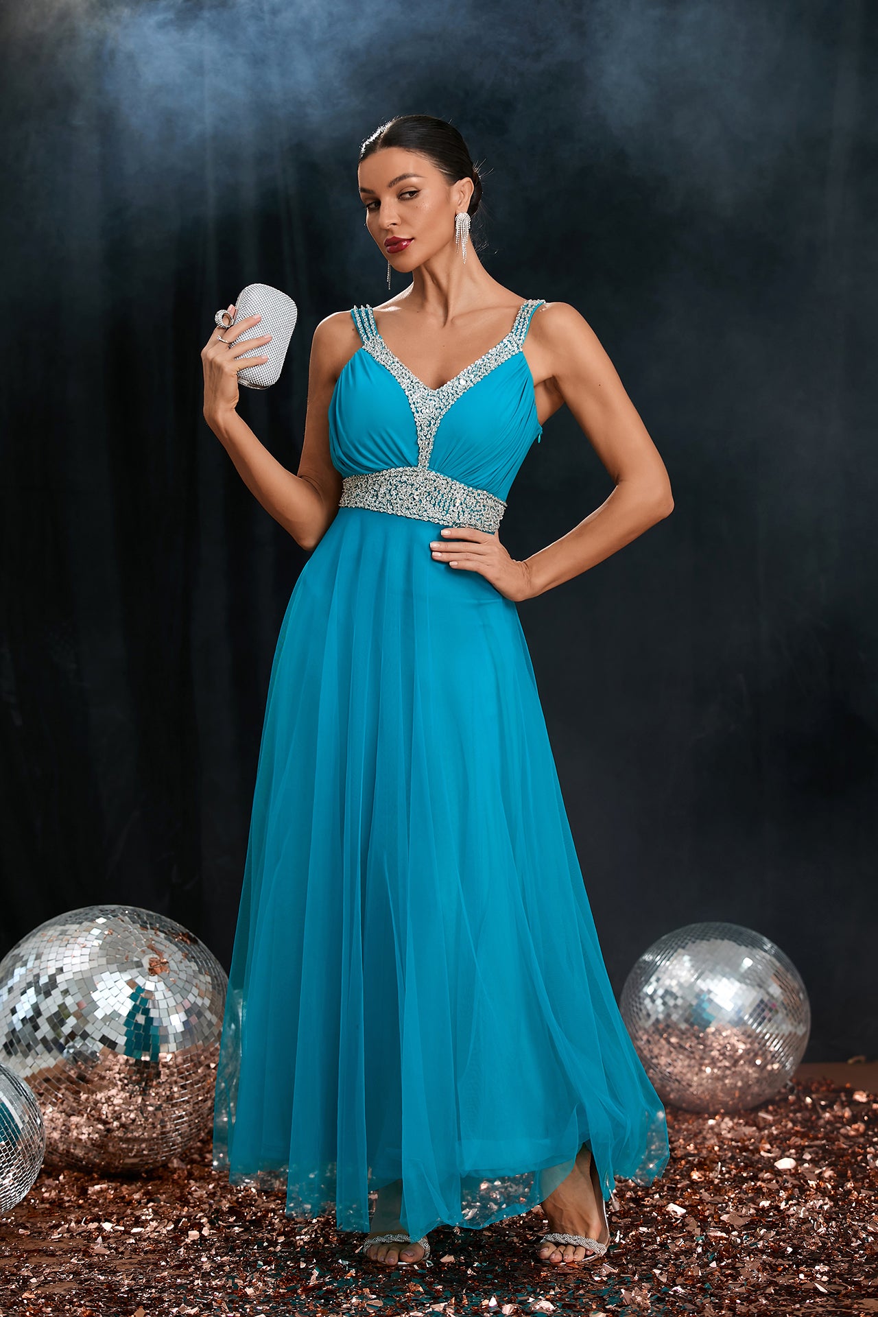 Lavinia Strap Mesh Maxi Dress