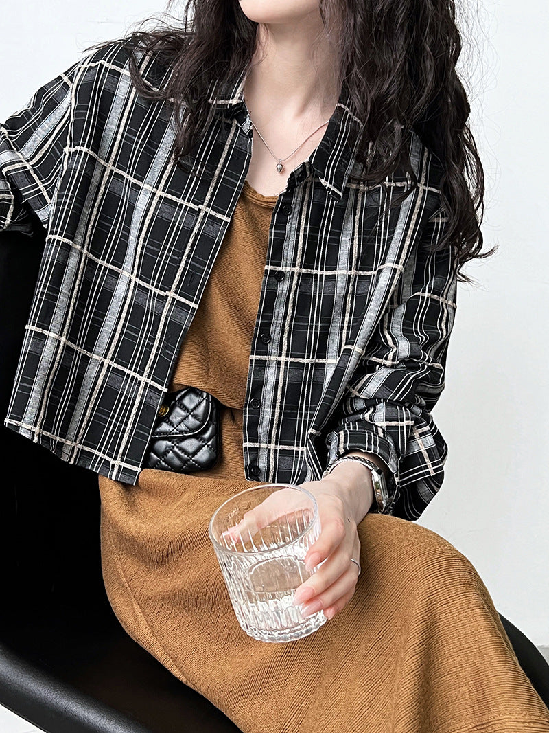 Classic Plaid Long Sleeve Blouse