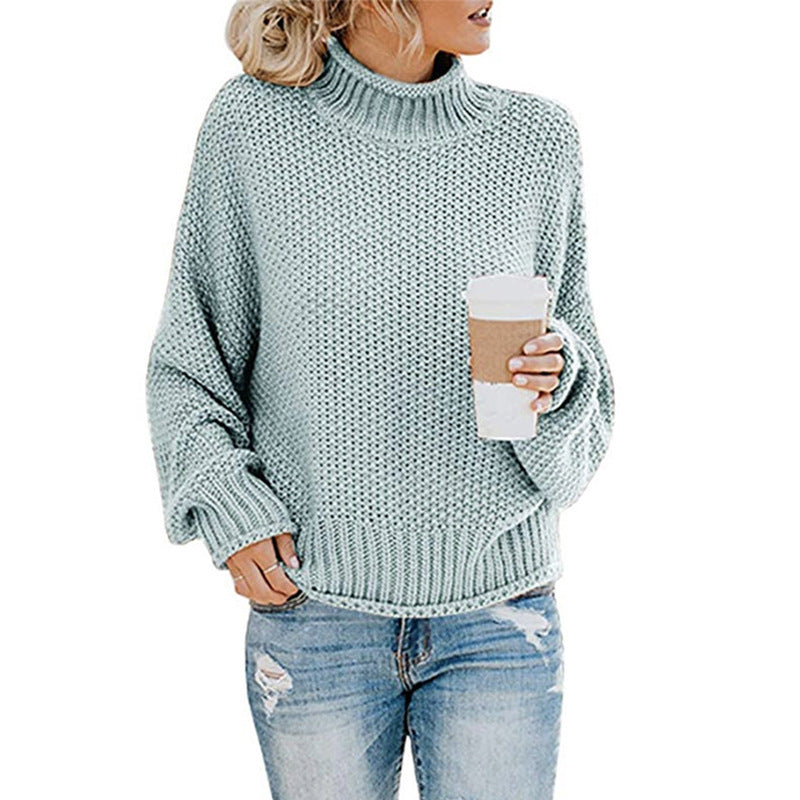 Autumn Winter sweater women's clothing thick thread turtleneck pullover women