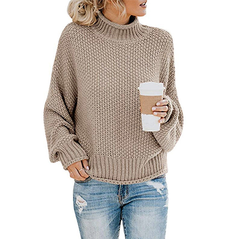 Autumn Winter sweater women's clothing thick thread turtleneck pullover women