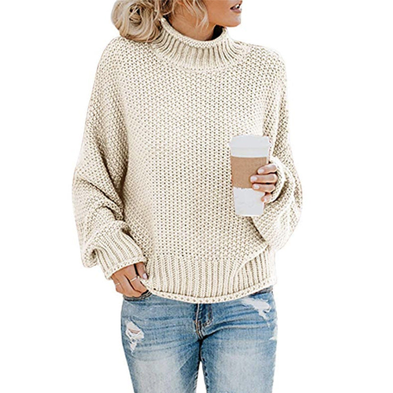 Autumn Winter sweater women's clothing thick thread turtleneck pullover women