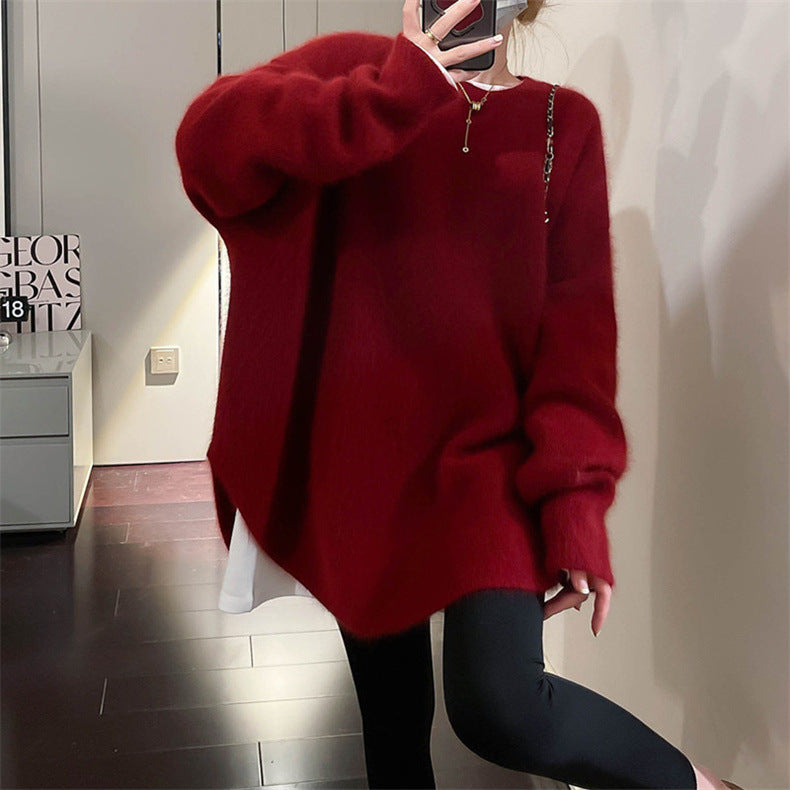 Casual Solid Color Knit Sweater