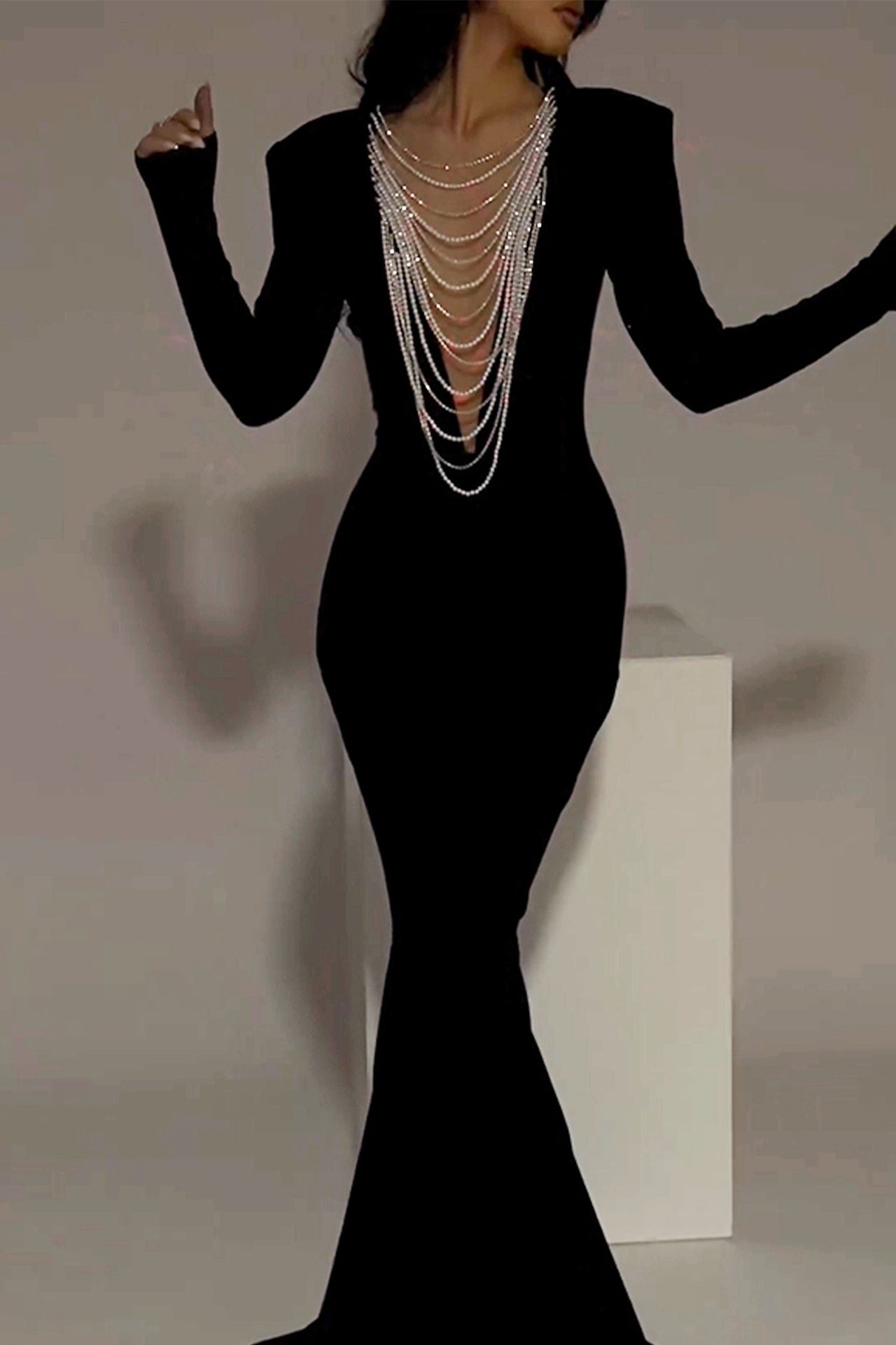 Catalina Long Sleeve Dress In Black