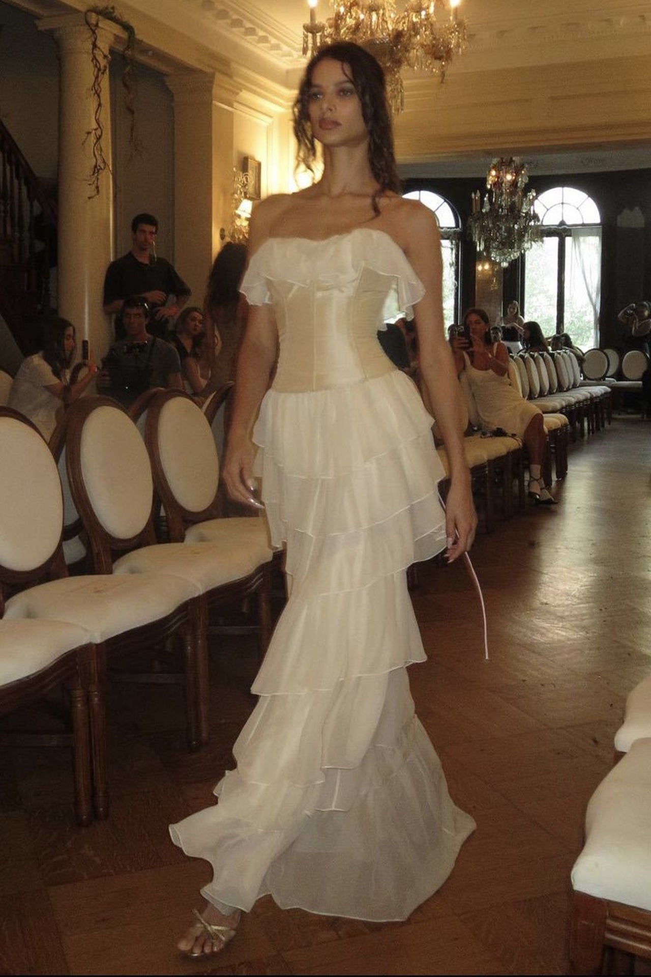 Rosalind Apricot Tiered Maxi Skirt Set