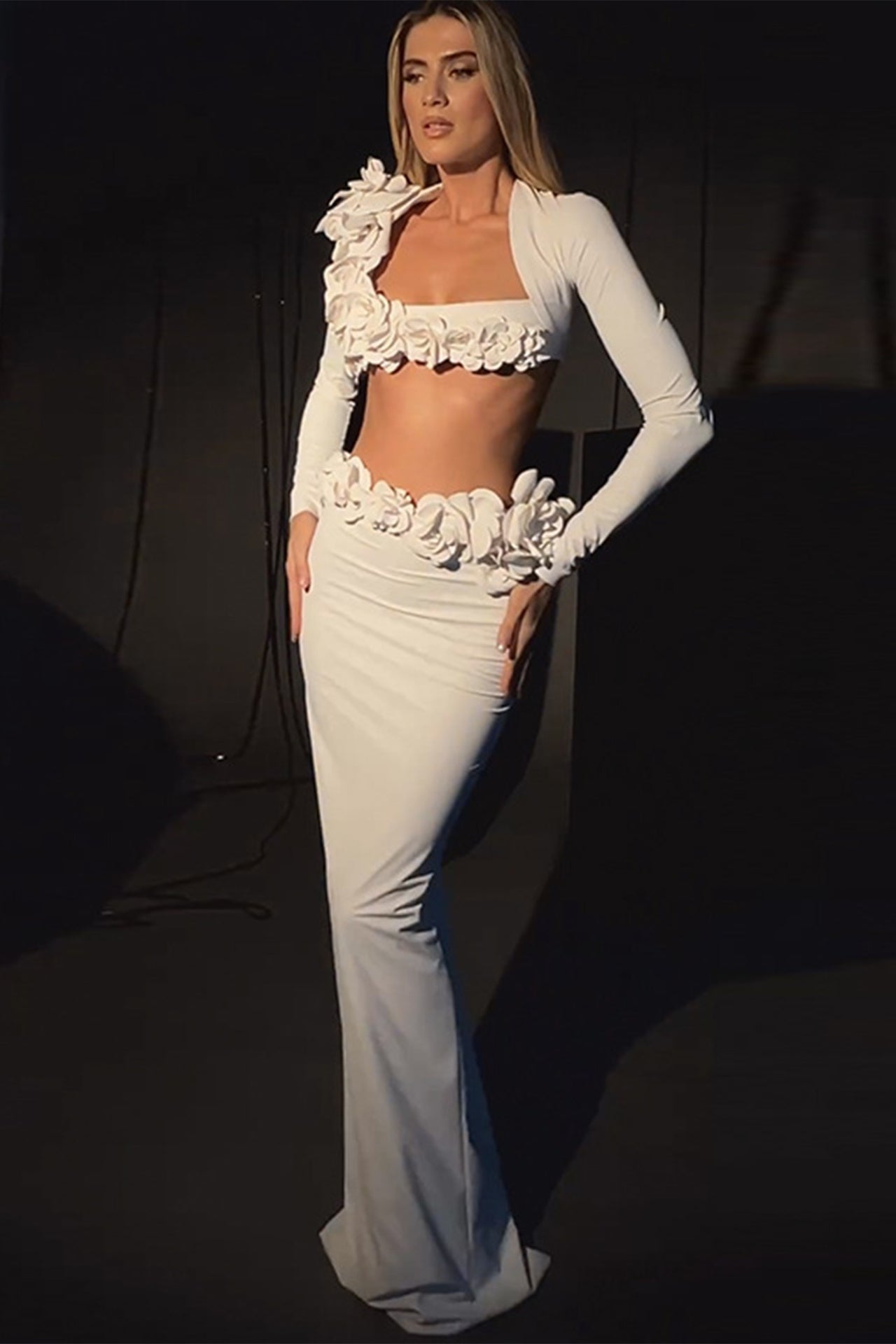 Anika Flower Maxi Skirt Two Piece Set