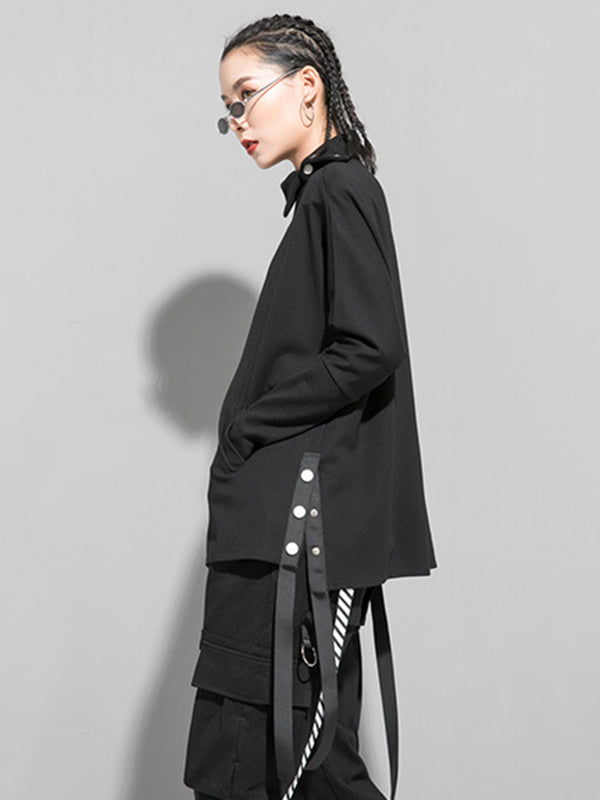 Original Solid Stand Collar T-Shirts Tops