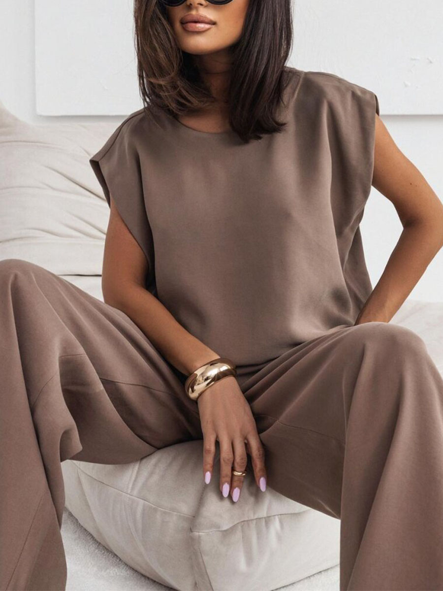 Casual sleeveless two-piece set