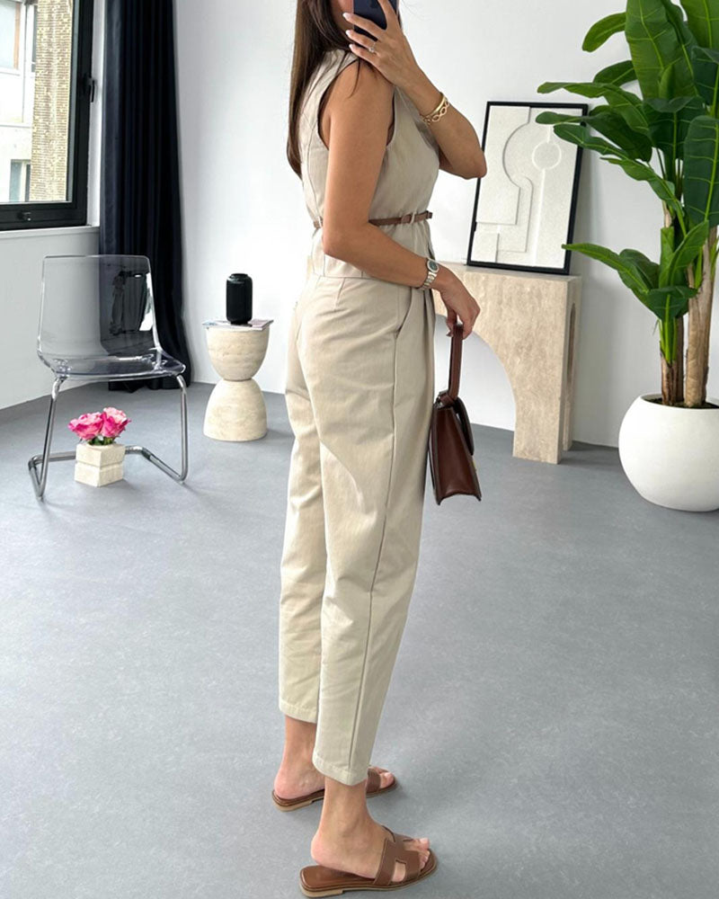 Chic work and casual two-piece set