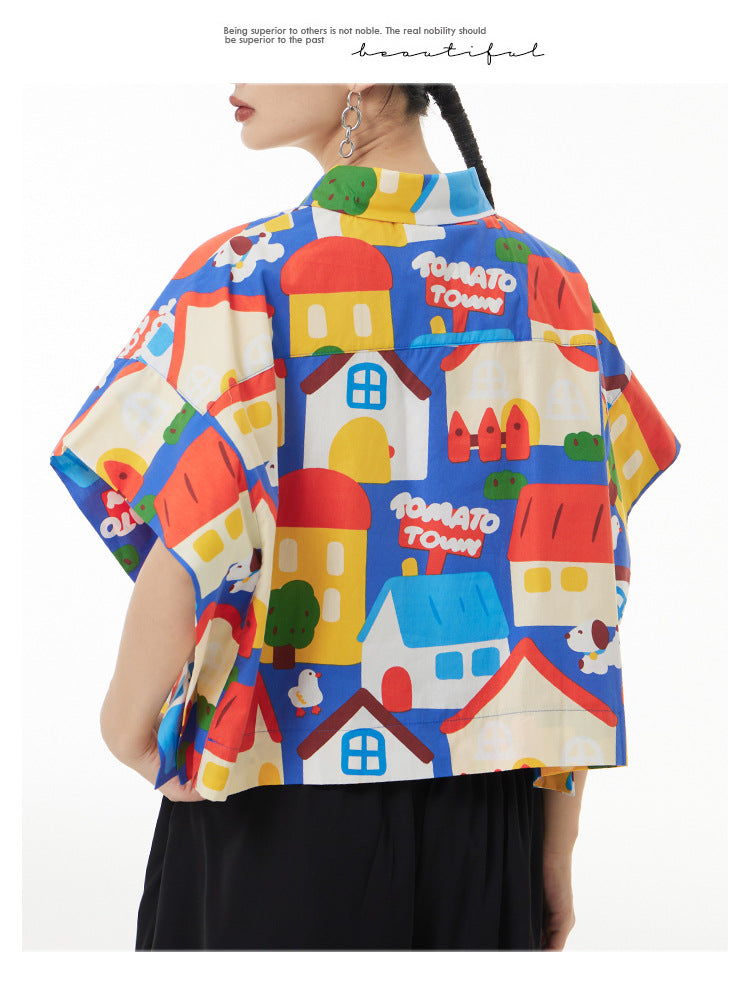 Colorful Printed Short Sleeve Shirt