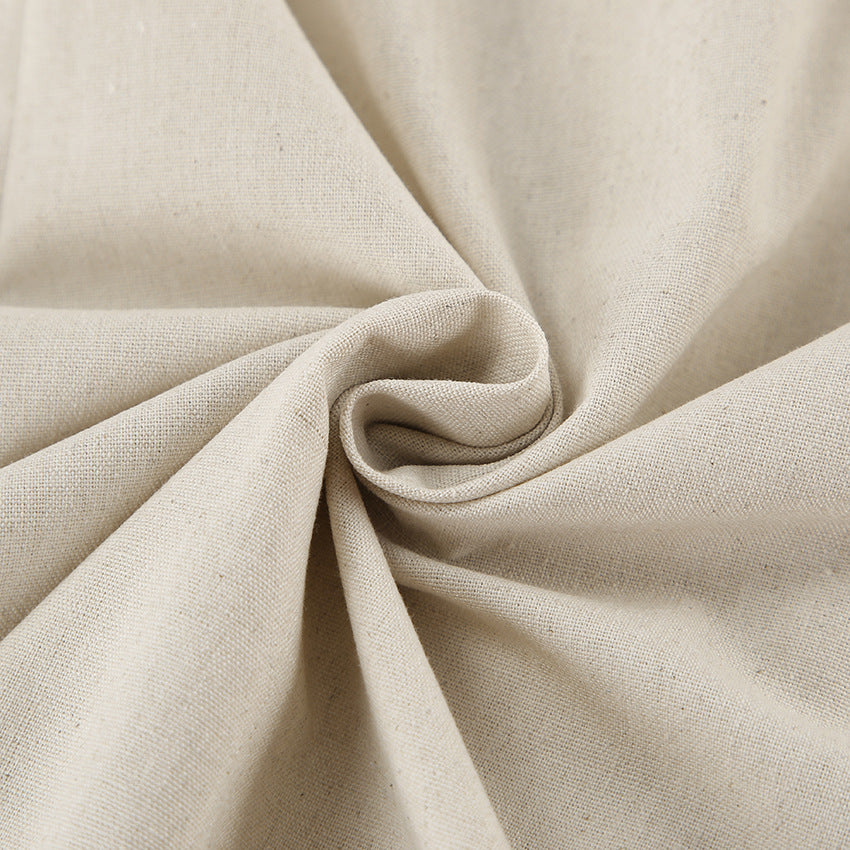 Vacation Cotton-Linen Solid Sheath Backless Maxi Dress