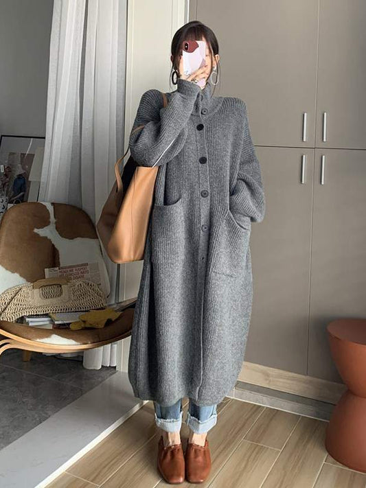 Versatile Loose Knit Long Sleeve Coat