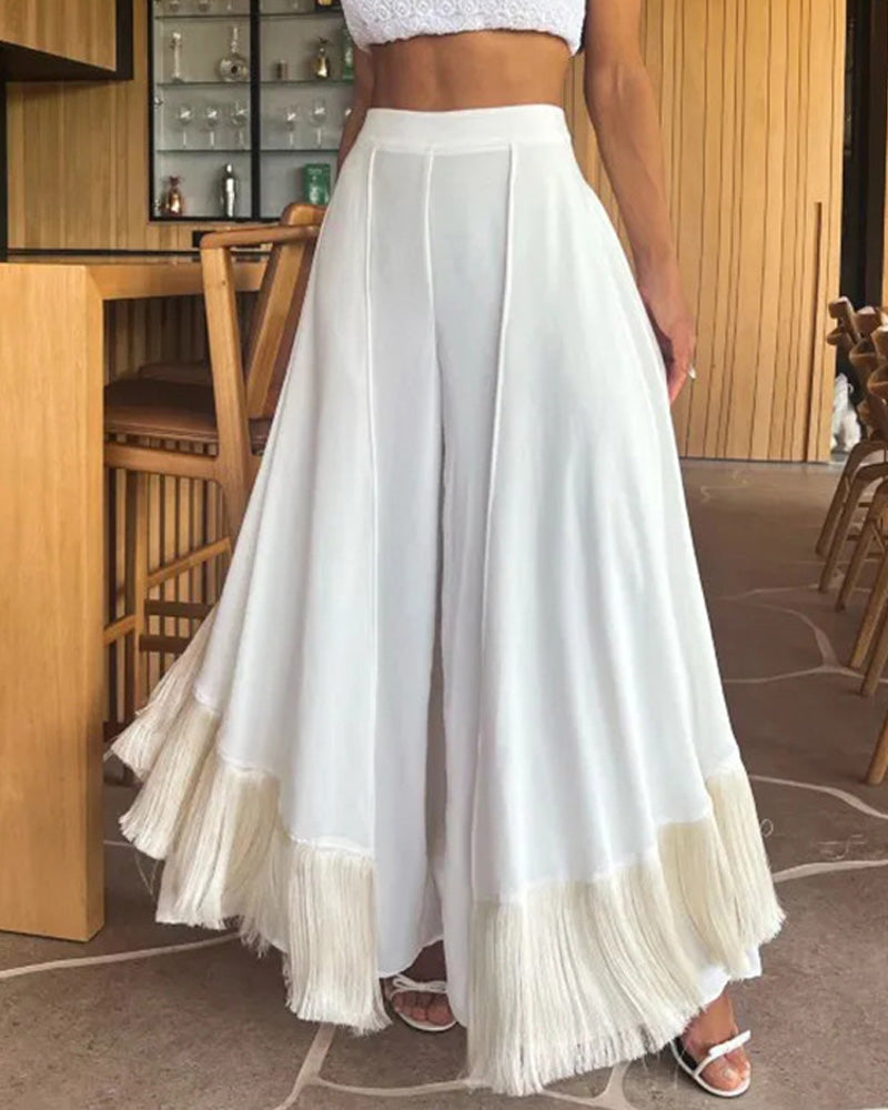 Fashion Tassel Wide Leg Pants