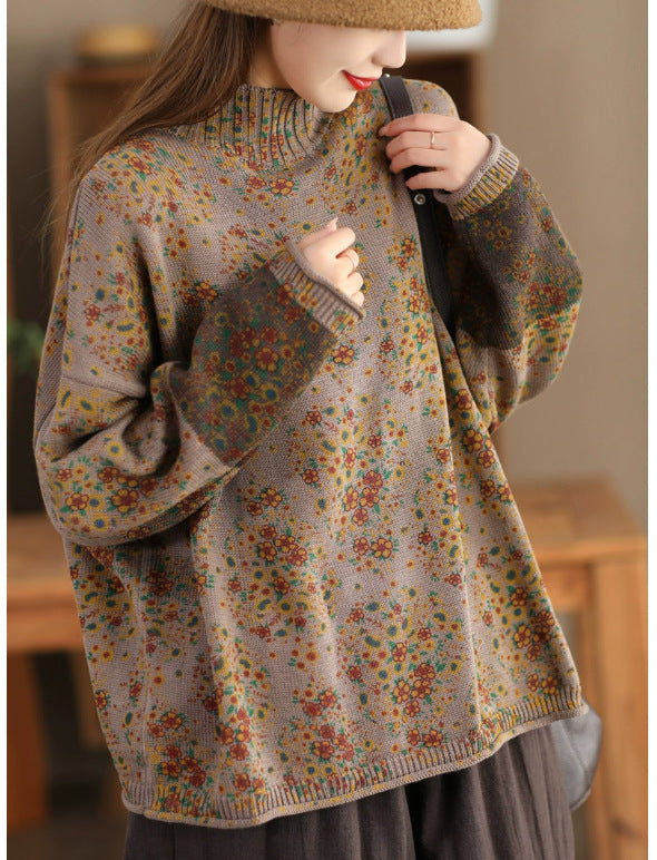 Vintage Cotton Thread Floral Knit Sweater