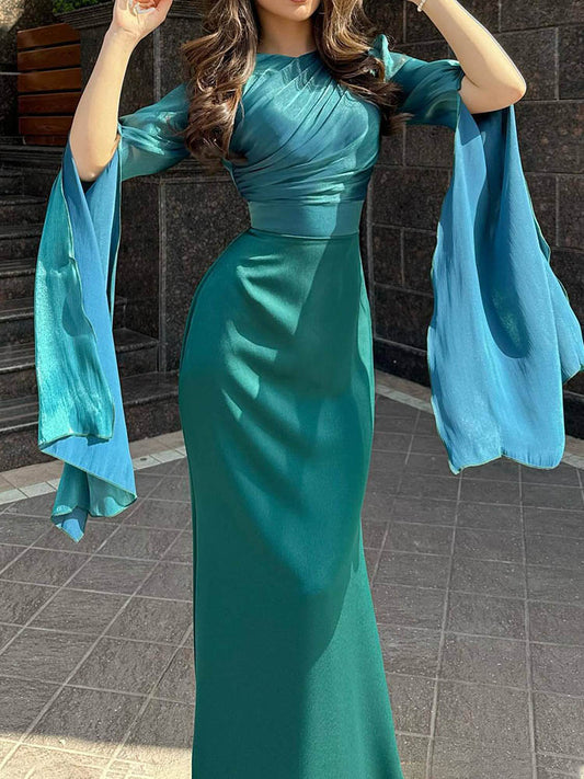 Elegant Solid Color Slim Dress