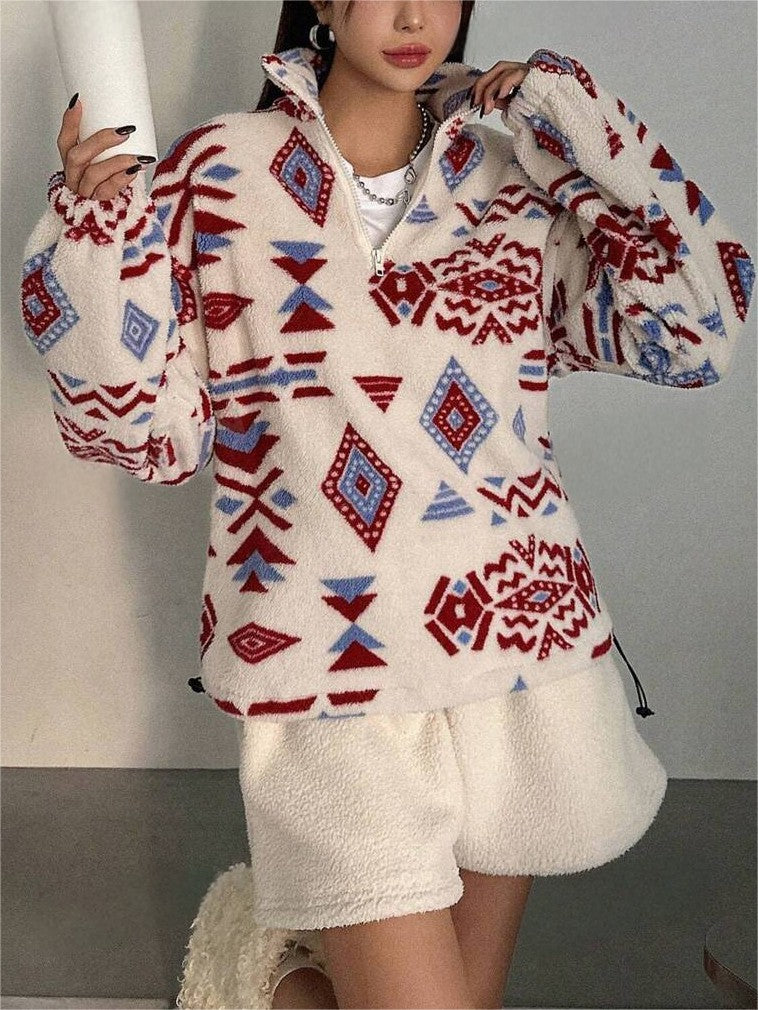 🍒Cashmere Sweatshirt With Chic Pattern