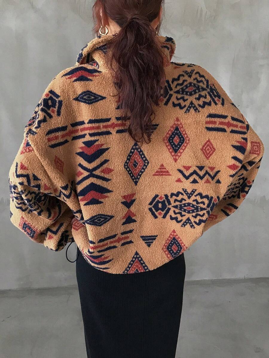 Women's Lamb Wool Geometric Print Pullover(Buy 2 Free Shipping)