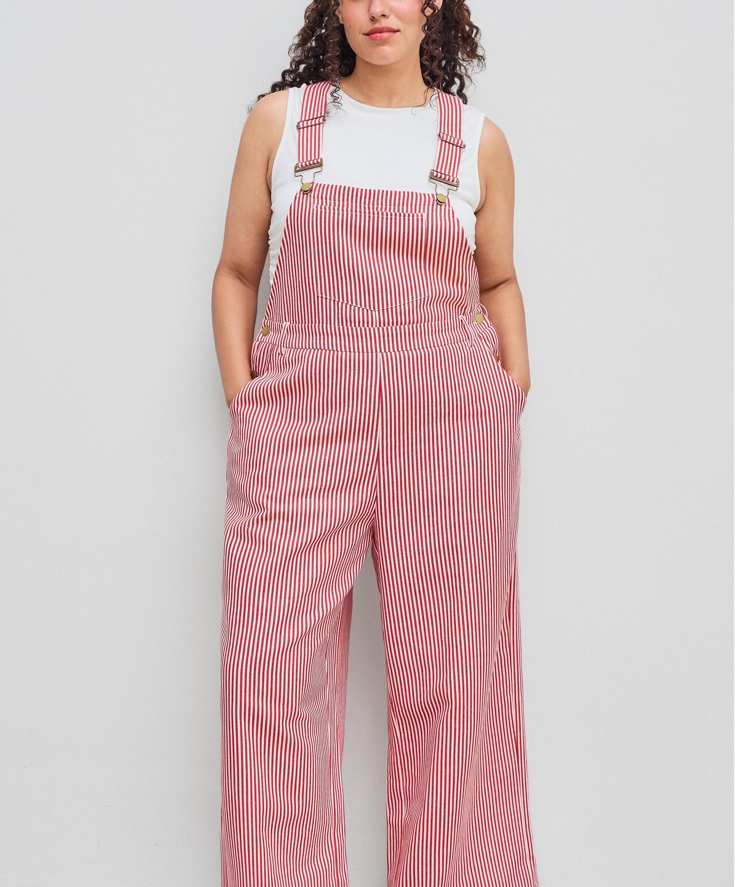 Women's Striped Button Pocket Wide Leg Jumpsuit(Buy 2 Free Shipping)