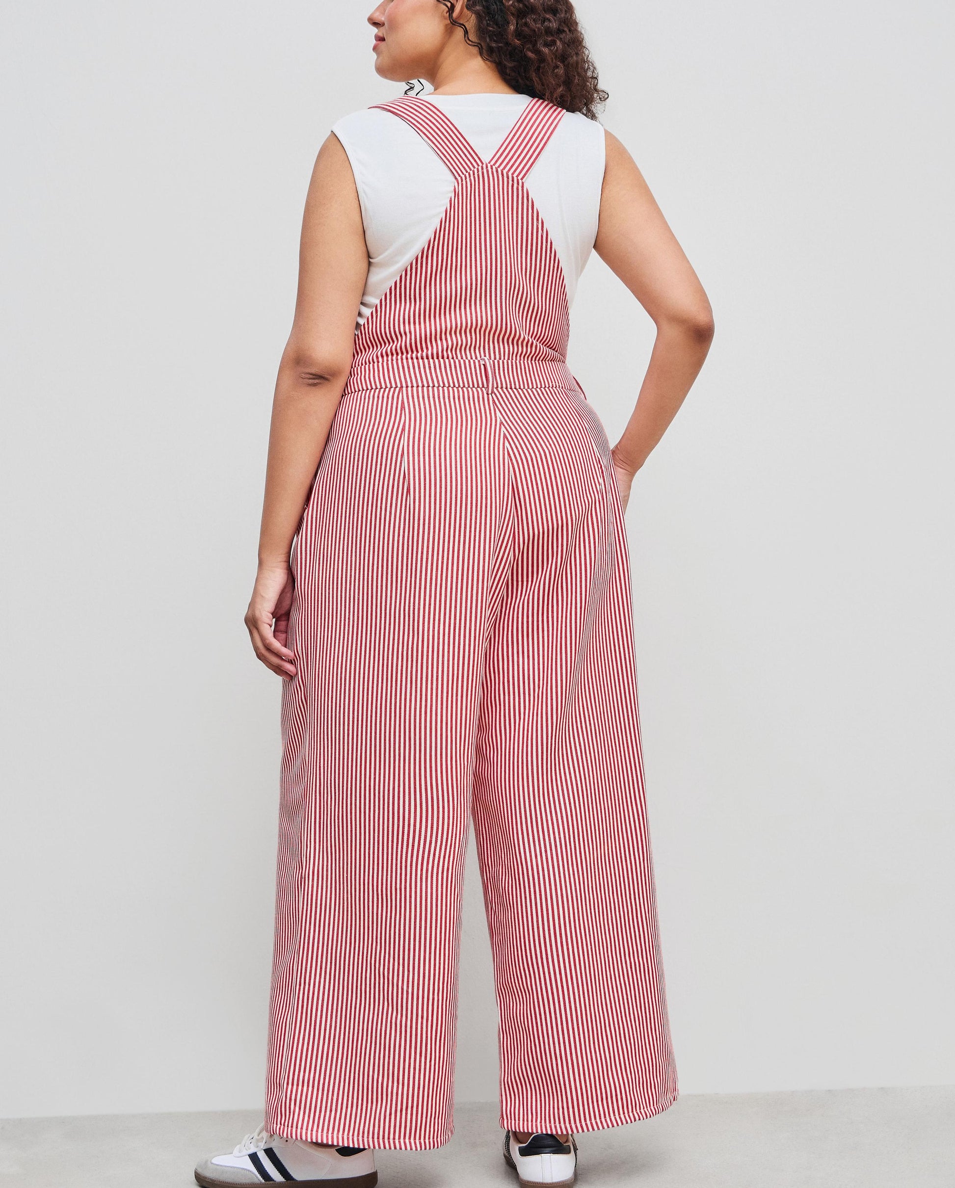 Women's Striped Button Pocket Wide Leg Jumpsuit(Buy 2 Free Shipping)