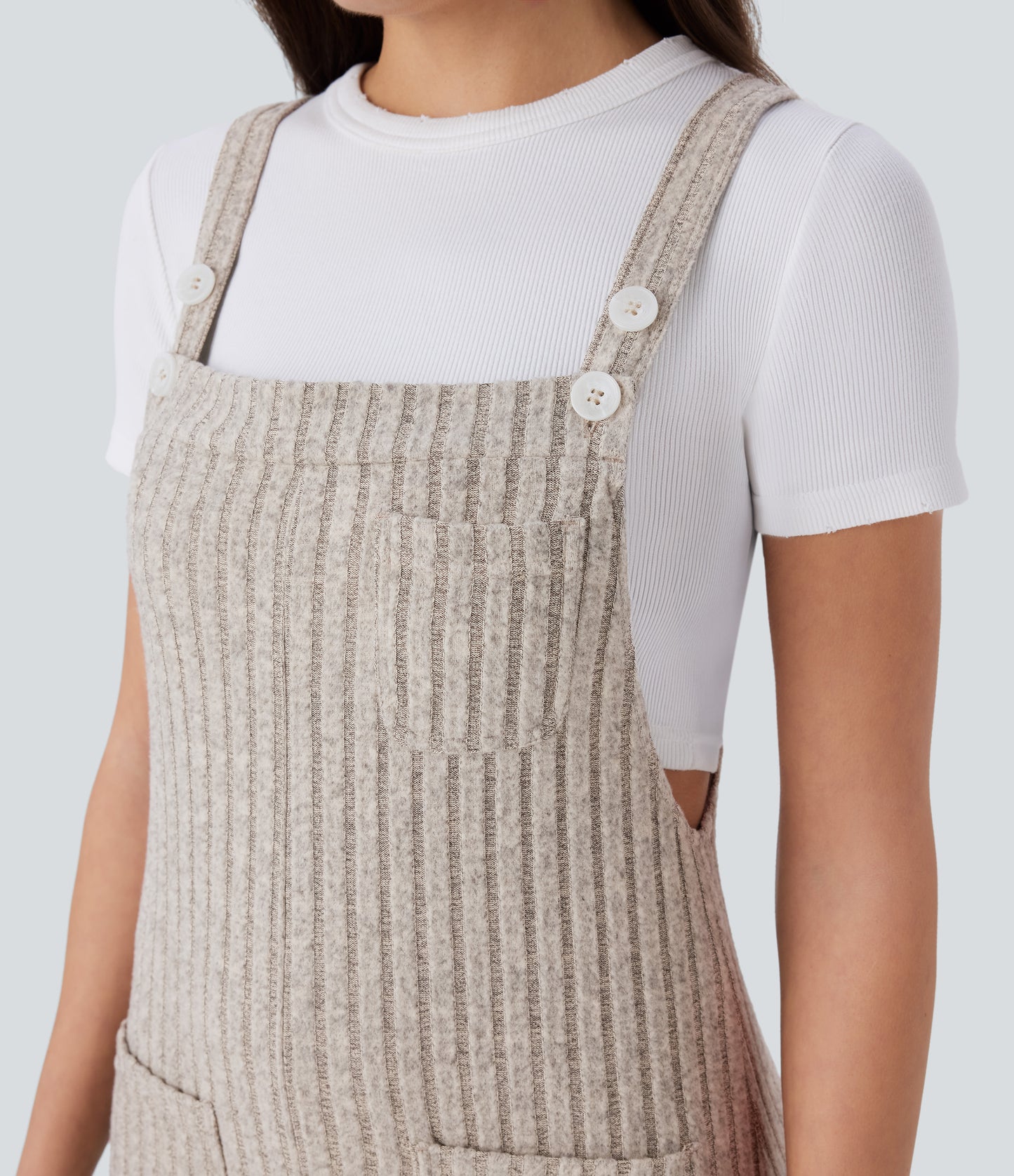 ✨Rib Knit Adjustable Straps Buttoned Multi-Pocket Overalls(Buy 2 Free Shipping)
