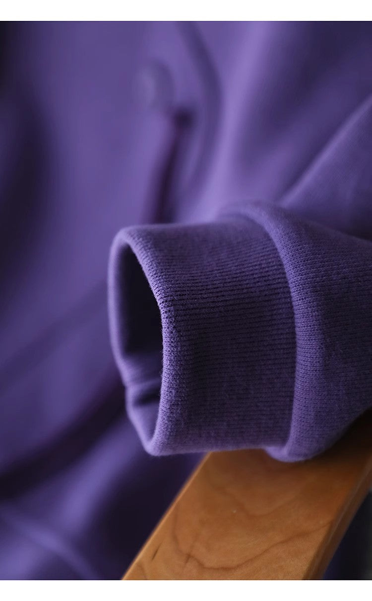 Casual Solid Color Splicing Long Sleeve Sweatshirt