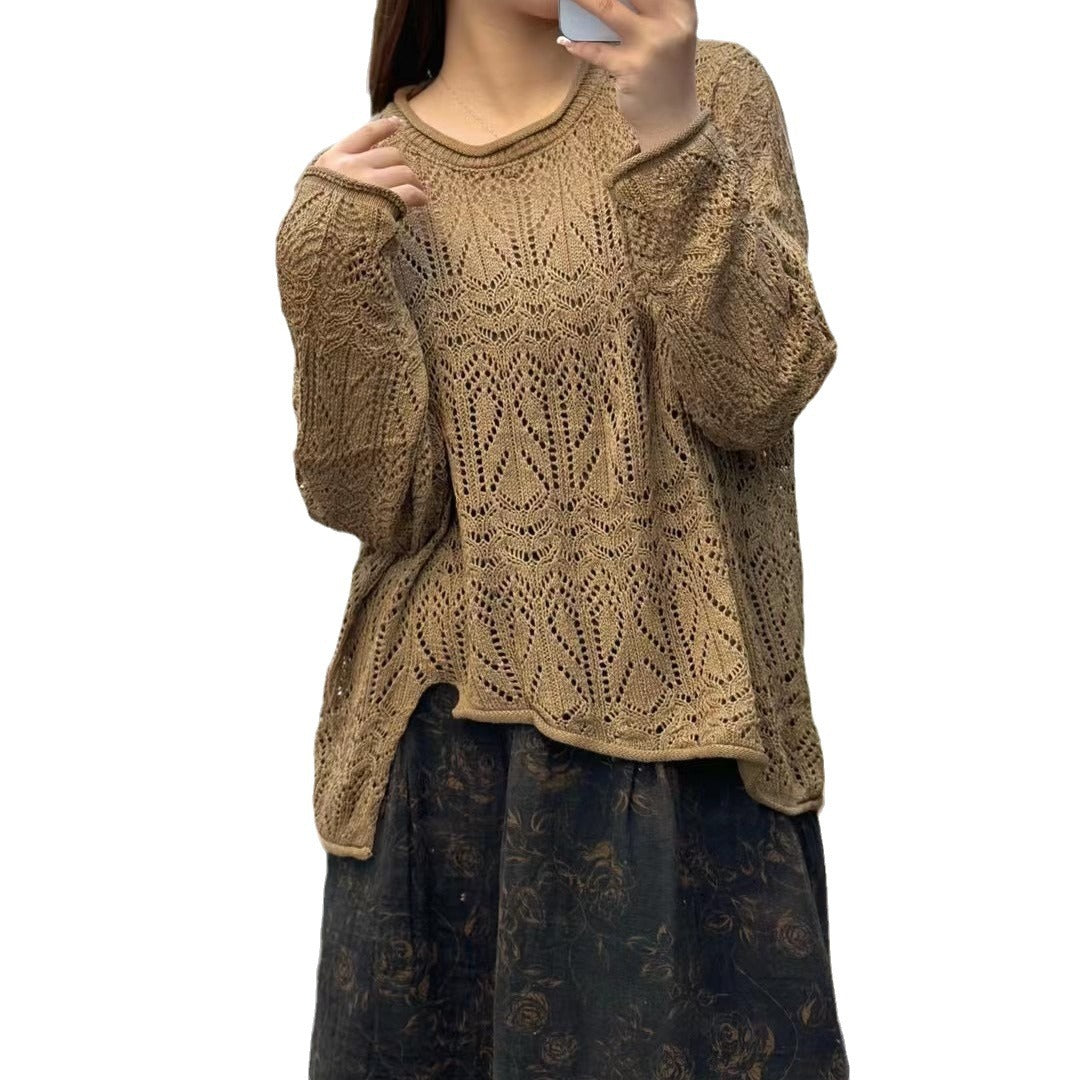 Vintage Loose Irregular Hollow Sweater