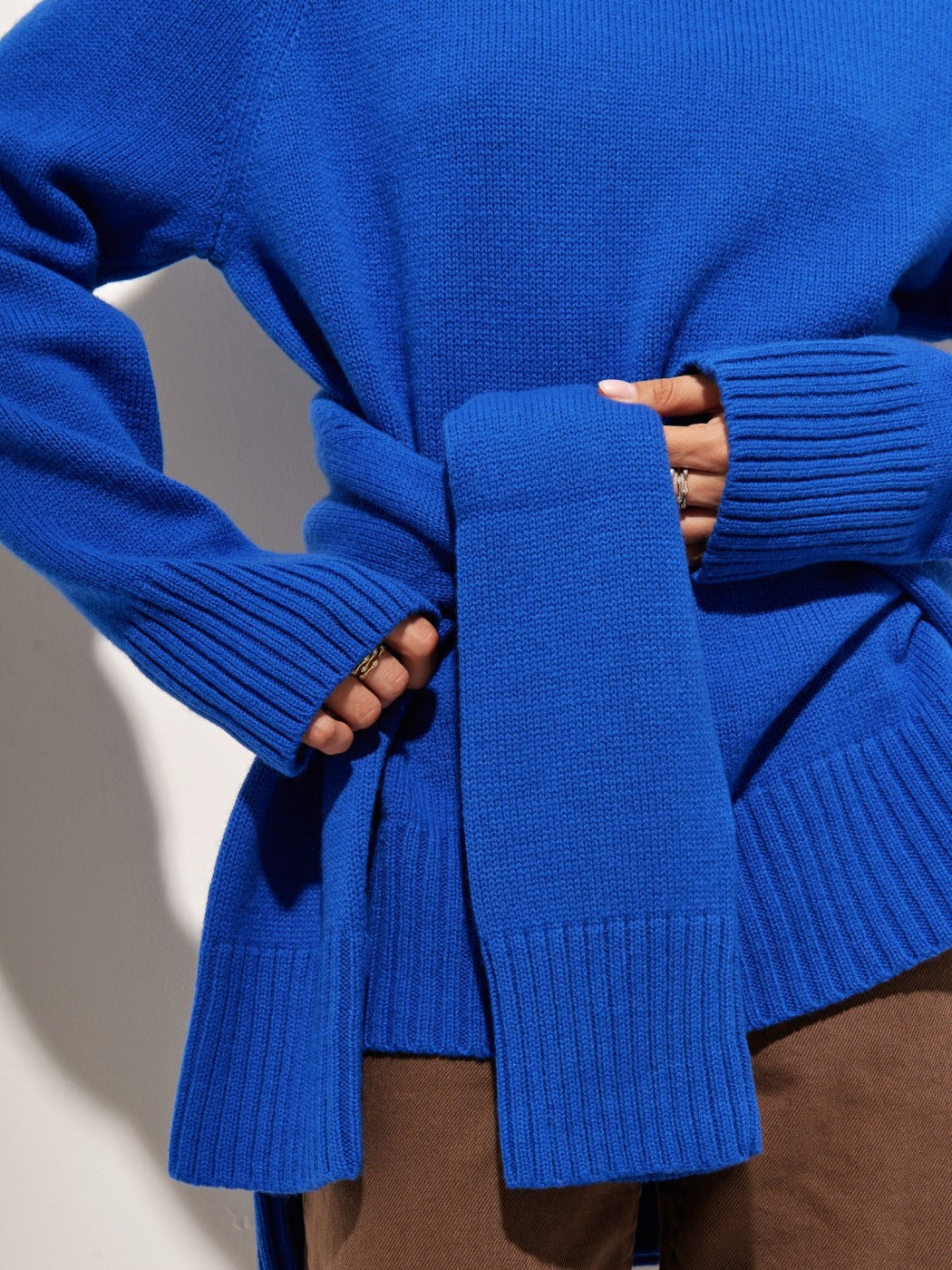 Turtleneck sweater autumn and winter elegant commuter solid color raglan sleeve women's knitted blouse