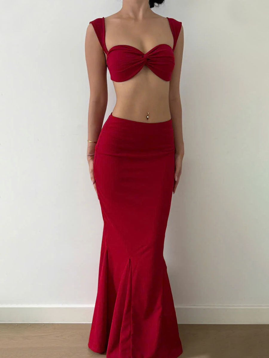 Vacation mermaid skirt two-piece set