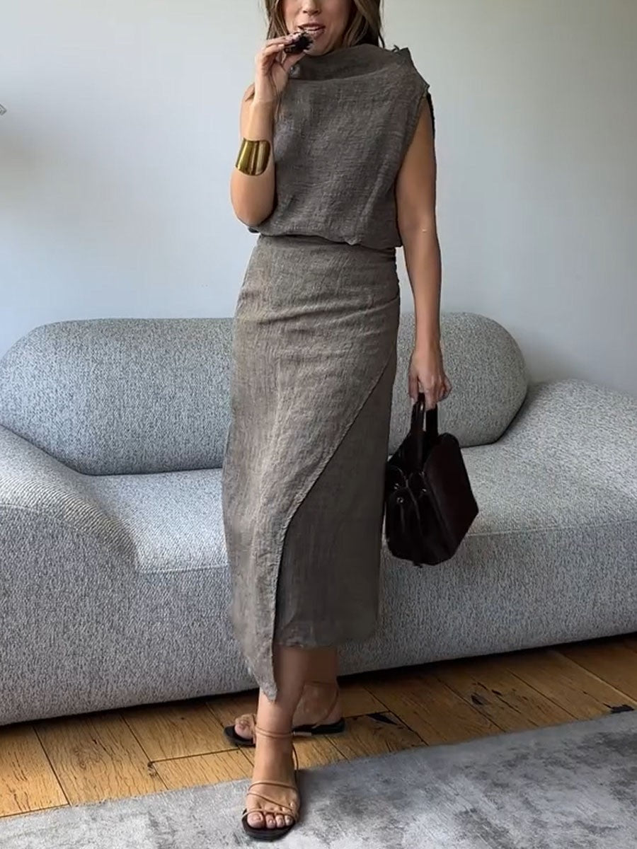 Vintage cotton and linen two piece set