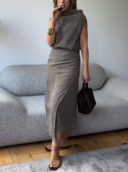 Vintage cotton and linen two piece set