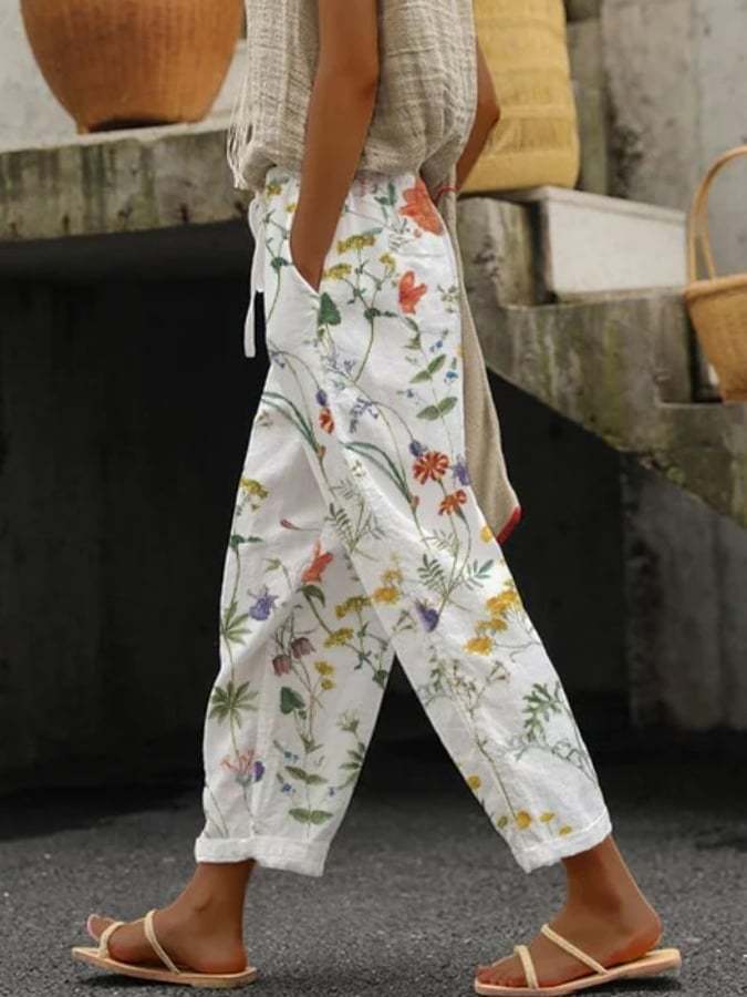 Comfort Loose Printed Trousers