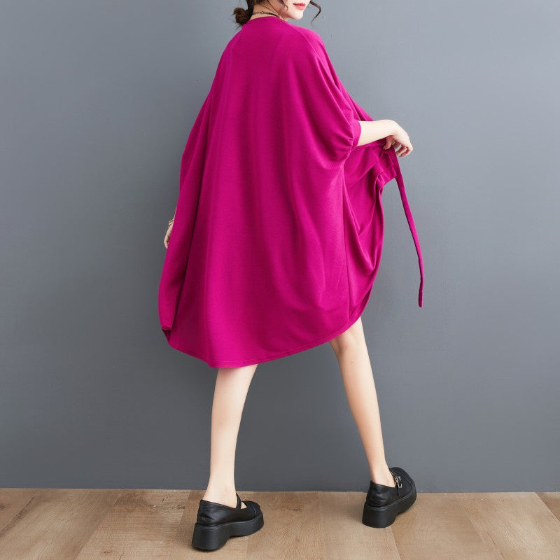 Niche Design Solid Color Mid-sleeve Outerwear