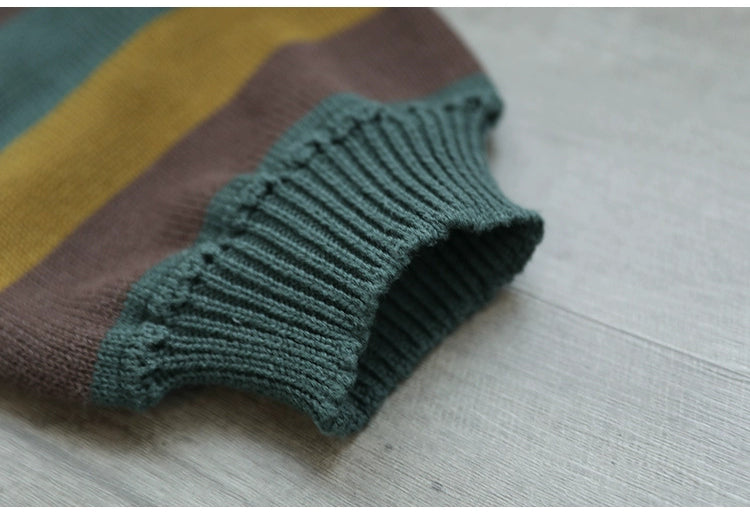 Casual Striped Round Neck Sweater