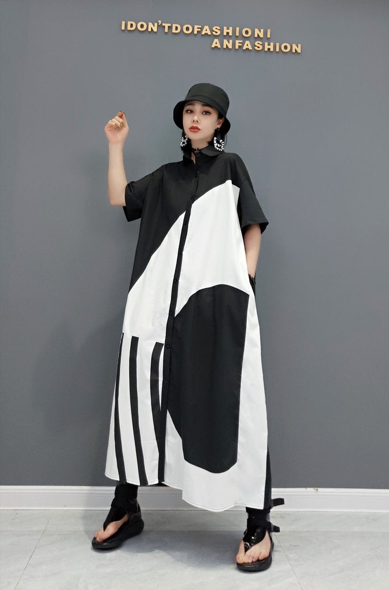 Personalized Colorblocked Short Sleeve Maxi Dress