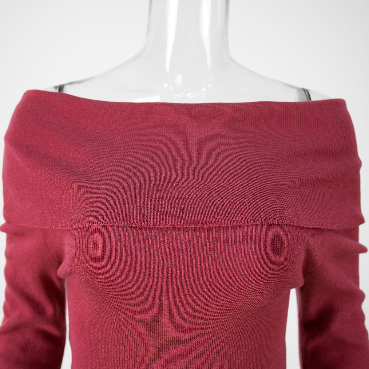 Simple Wool Knit Long Sleeve Blouse