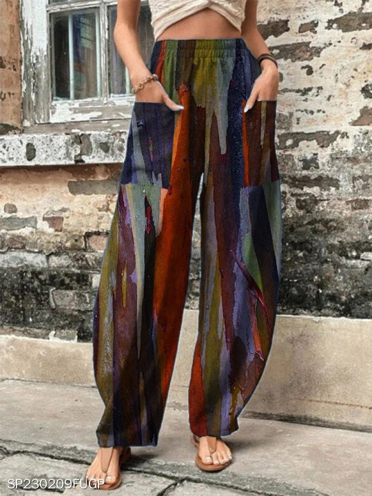 Comfort Loose Printed Trousers