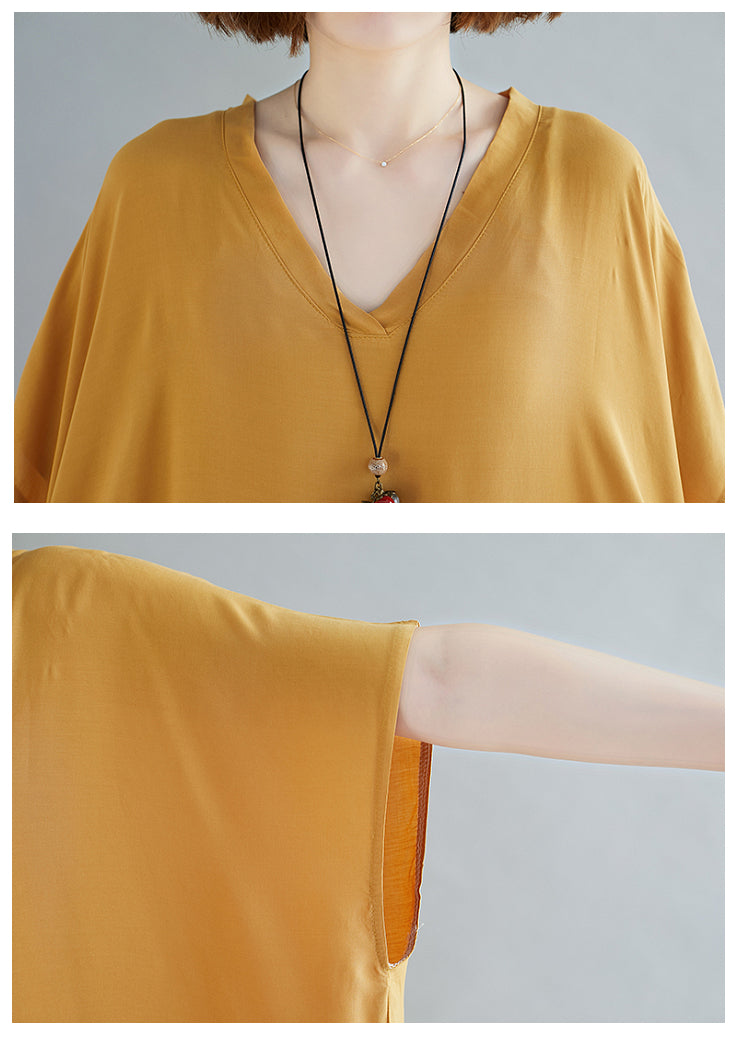 Loose Cotton Solid Color Maxi Dress