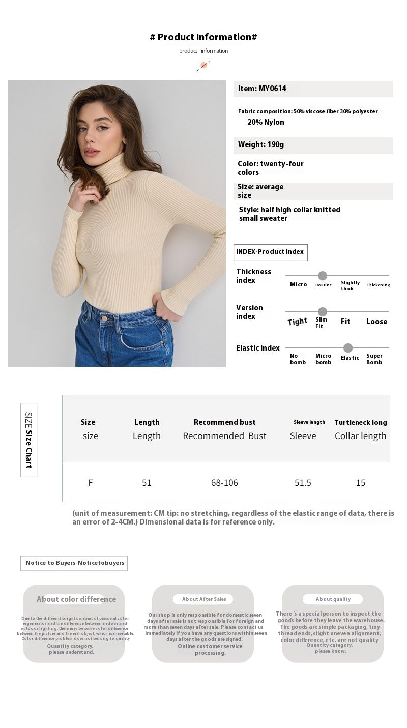 Turtleneck sweaters bottoming shirt autumn turtleneck pullover women