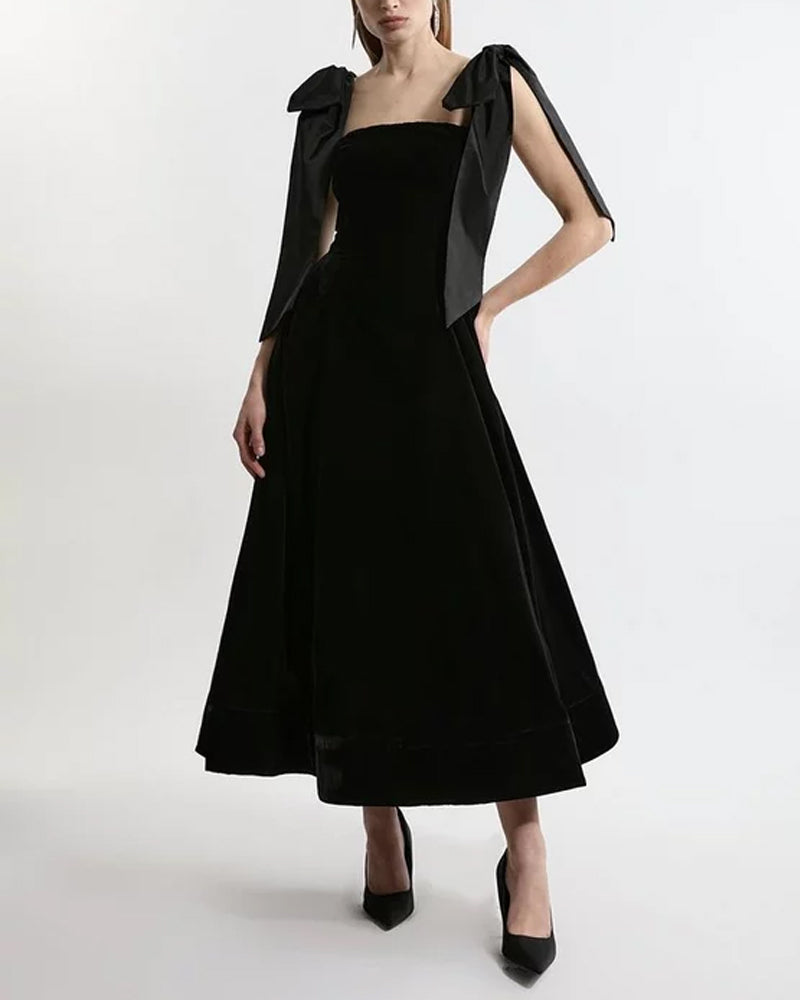 Fashion Lace-up Velvet Dress