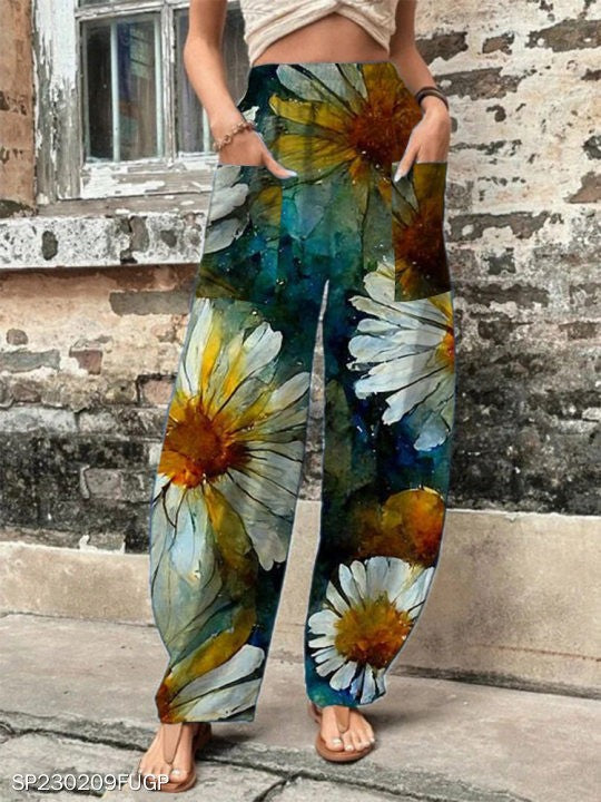 Comfort Loose Printed Trousers