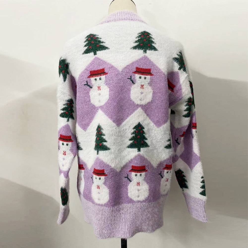 Merry Christmas Sweaters | Patchwork Thick Long Sleeve Women's Sweater