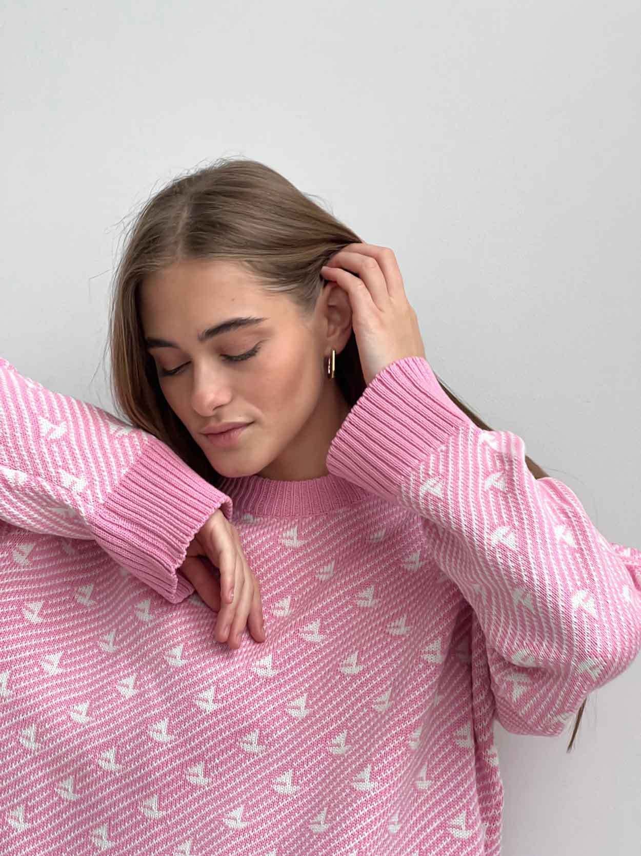 Round neck sailing sweater winter commuter loose knitted pullover women's top