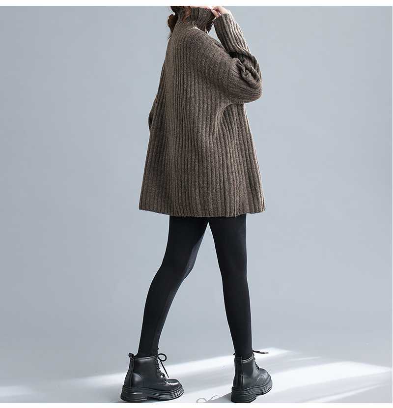 Literary Knit Vertical Stripe Turtleneck Sweater